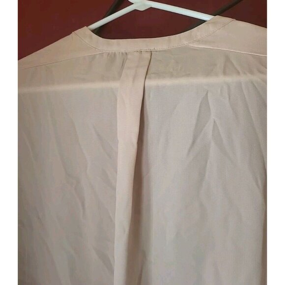Womens Blouse Sheer Long Sleeve Pullover Beige Size Medium Dynamite - Picture 4 of 11